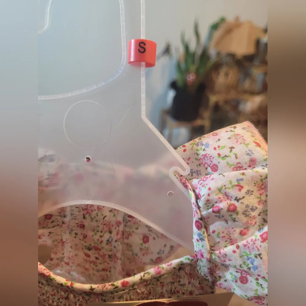 Floral Dog Dress with Pink and White Pattern